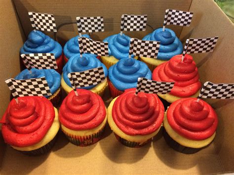 Race Car Cupcakes Car Cupcakes Cupcake Cakes Race Cars Birthdays Truck Desserts Food Drag