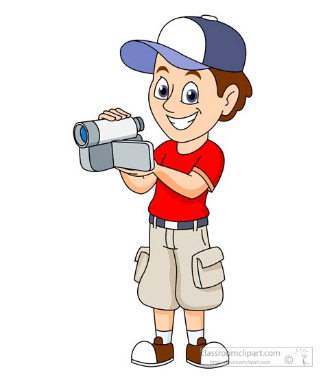 Camera Clipart Boy Shooting Movie Video With Camcorder Camera Clipart