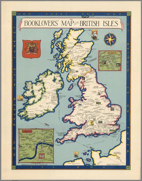 Universities In England Map The Booklovers Map Of The British Isles Paine 1927 Map Uk Of Universities In England Map 