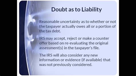 Negotiate Irs Settlement Doubt As To Liability Youtube