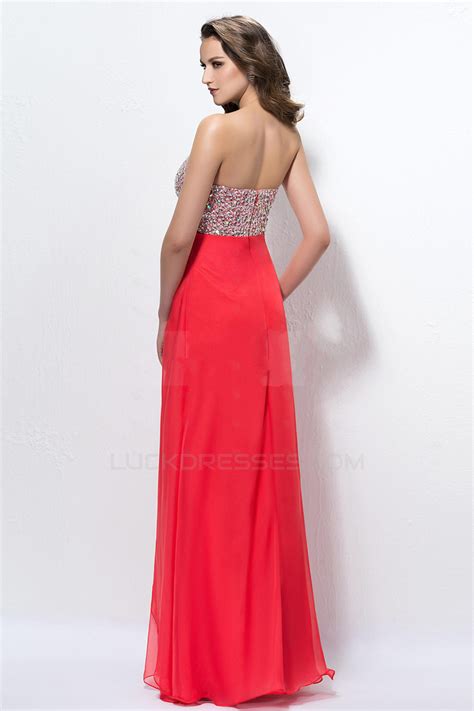 empire sweetheart beaded long chiffon prom evening formal party dresses maternity evening