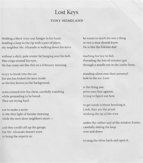 Lost Keys Tony Hoagland Lost Keys Creative Writing Programs Words