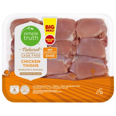 Simple Truth Boneless Skinless Chicken Thighs 1 Lb Bakers
