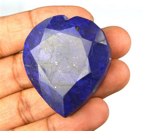 192 Ct Ebay Beautiful Natural Heart Shape African Blue Sapphire Loose