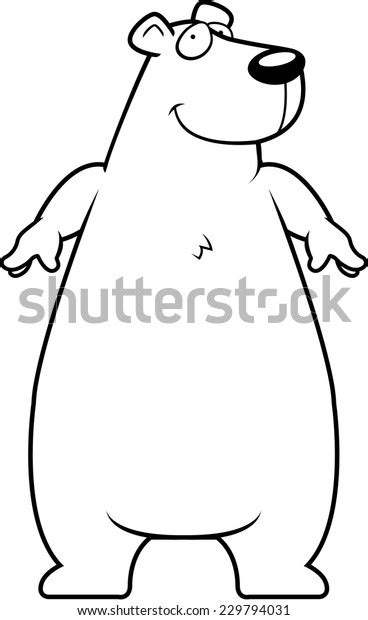 Happy Cartoon Polar Bear Standing Smiling Stock Vector Royalty Free