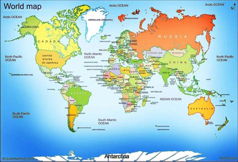 World Map World Map With Countries World Map Continents