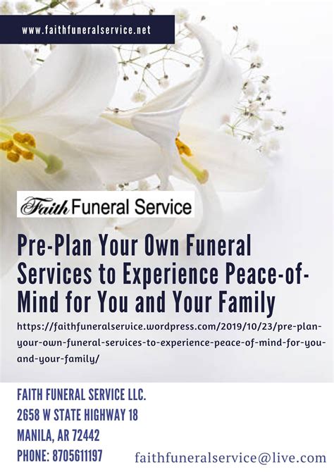 Pre-Plan Your Own Funeral Services to Experience Peace of Mind for You
