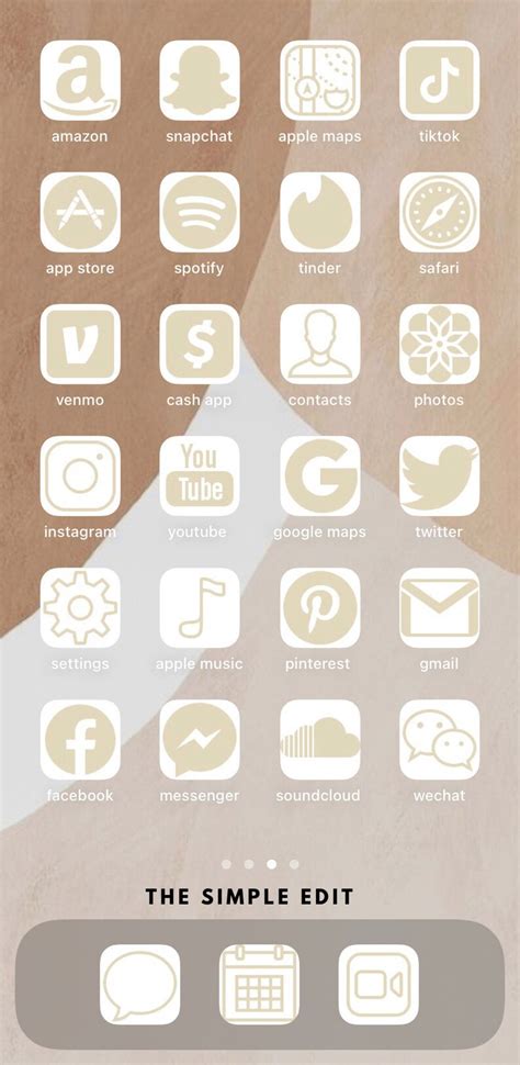 95 Beige Iphone Ios 14 App Icons Covers 95 BEIGE Social Etsy