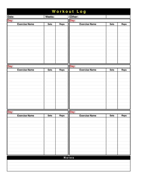 Personal Training Workout Templates