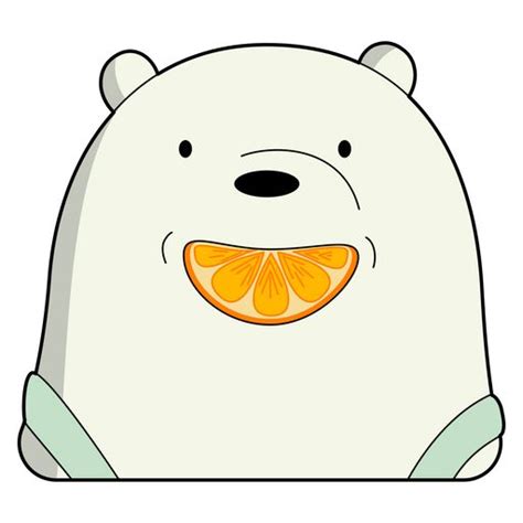 We Bare Bears Ice Bear With Orange Sticker We Bare Bears Bare Bears