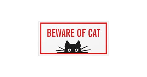 Beware Of Cat Black Cat Funny Room Sign