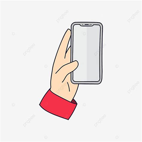 рука держит телефон PNG плоское искусство Плоская иллюстрация рука с телефоном PNG картинки