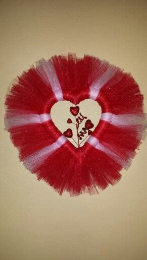 Valentine Tulle Heart Wreath Heart Shaped Wreaths Valentine Crafts