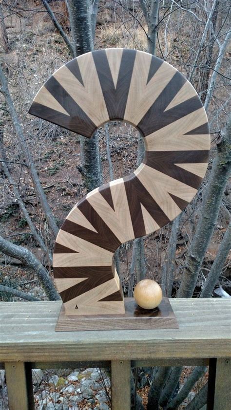 Walnut And Maple Wood Sculpture Geometric Sculpture Wood Sculpture Art