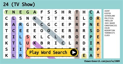 24 Tv Show Word Search