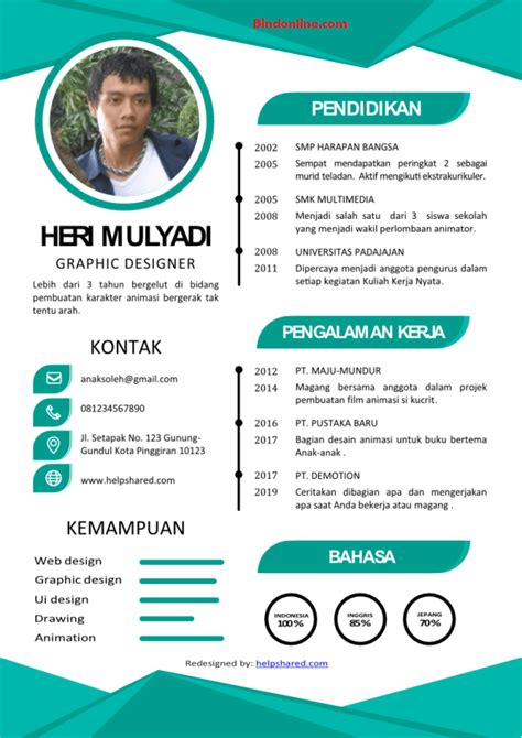 Contoh Cv Yang Benar Dan Menarik