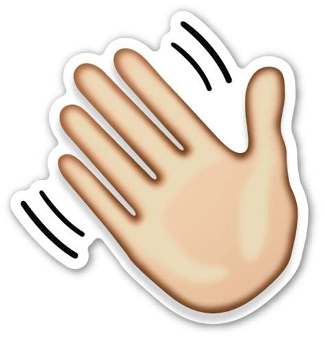 Waving Hand Sign Hand Emoji Emoji Stickers Emoji Signs