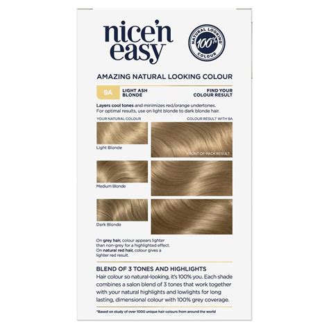 Buy Clairol Nice N Easy 9a Natural Light Ash Blonde Permanent Hair Colour Online At Chemist