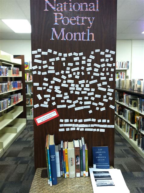 National Poetry Month Magnetic Poetry Library Display Each Of The