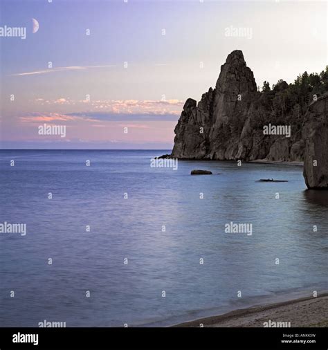 Baikal Lake View At Night Stock Photo Alamy