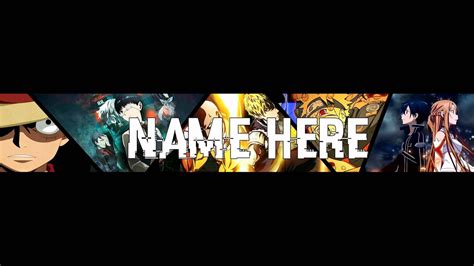 Multiple Anime Banner Template Psd Photoshop Cs6 Youtube