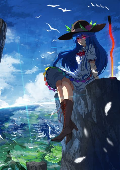 Wallpaper Landscape Illustration Long Hair Anime Girls Blue Hair My
