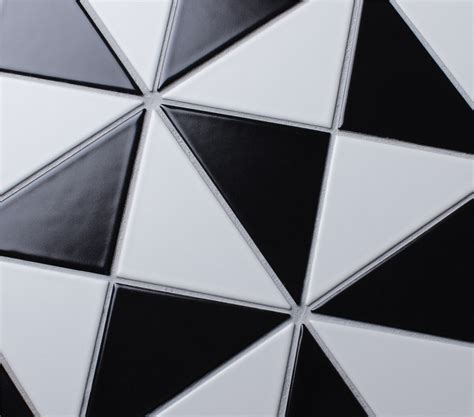 4 Windmill Pattern Black White Matte Porcelain Geometric Tile Ant
