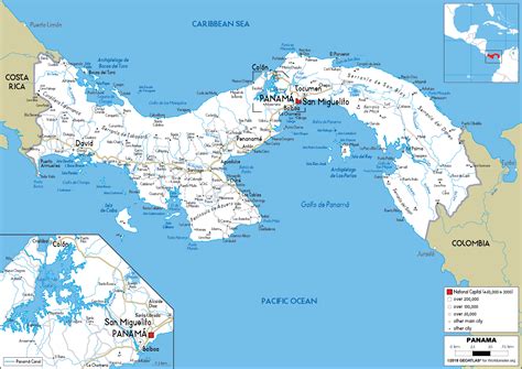 Large Size Road Map Of Panama Worldometer
