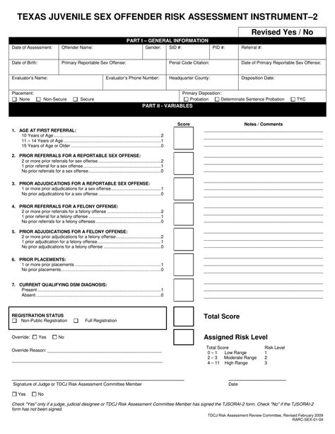 Form Rarc Sex 01 04 Download Printable Pdf Or Fill Online Texas