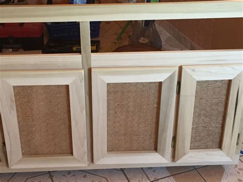 See more ideas about kitchen cabinet doors, cabinet doors, curtains. Diy cabinet door used burlap and chicken wire for a more ...