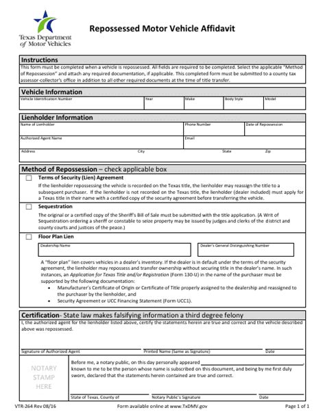 Texas Dept Of Motor Vehicles Title Transfer Form