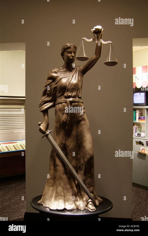 Scales Of Justice Statue Inside Of The Supreme Court Building Lansing