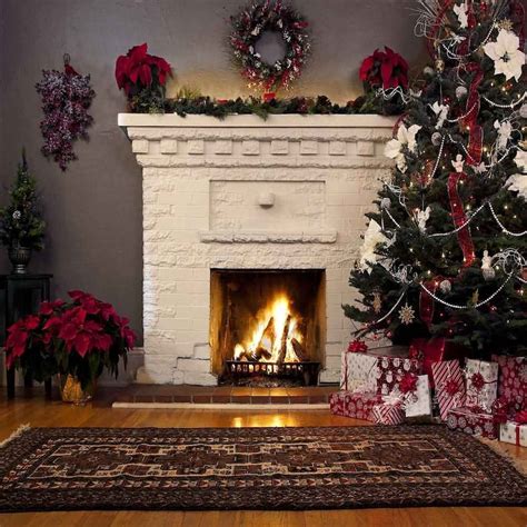 Christmas Fireplace Backdrop Computer Printed Photography Etsy