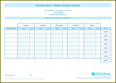 Free Printable Weekly Time Sheets Multiple Employee
