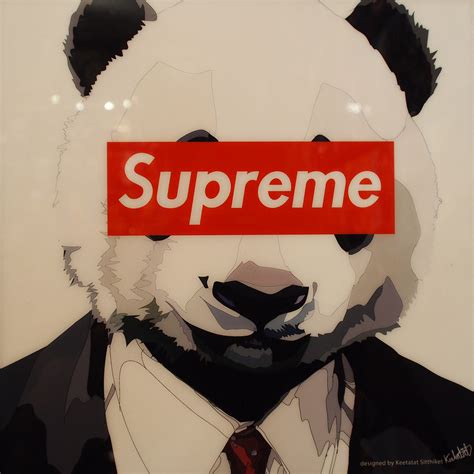 Panda Supreme Poster Plaque Mounted Infamous Inspiration