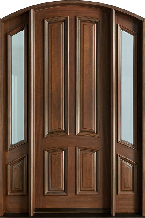 1522slmahogany Walnut Classic Entry Door Clear Beveled Glass By