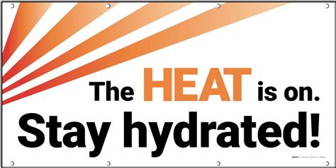 The Heat Is On Stay Hydrated Orangewhite Banner