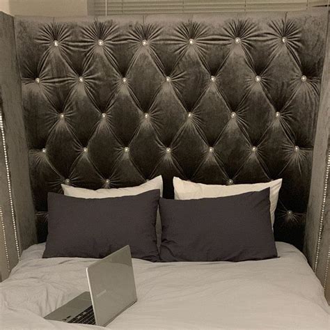 Tufted Bed Extra Tall Headboard Footboard Frame California ...