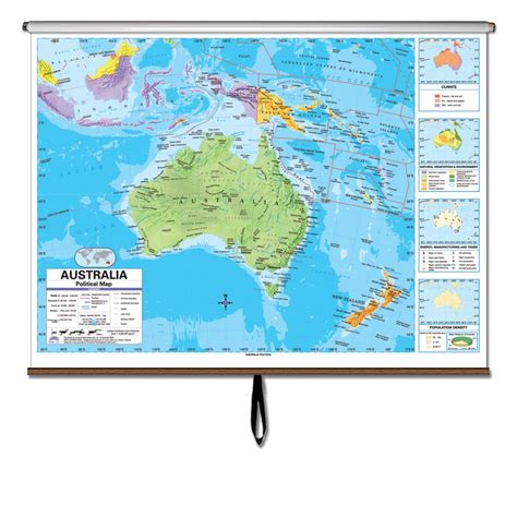 Australia Advanced Political Wall Map Roller Advanced Political