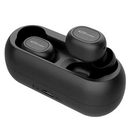 Black Wireless Portronics Harmonics Twins Bluetooth Earbuds Bluetooth