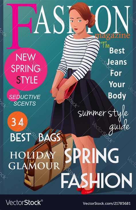 Fashion Magazine Cover Royalty Free Vector Image