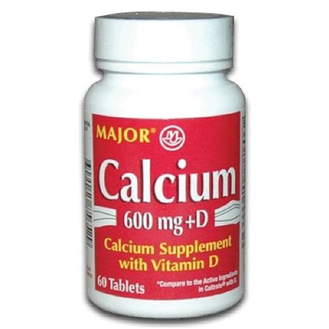Major Calcium With Vitamin D3 Tablets 600 Mg 60 Count