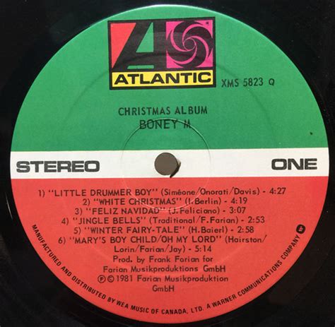 Boney M Christmas Album 1981 Vinyl Pursuit Inc