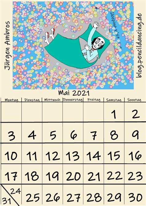Das aktuelle kalenderblatt für samstag, den 30. Kalenderblatt Mai 2021 - Pencildancing__Ideen - und ...