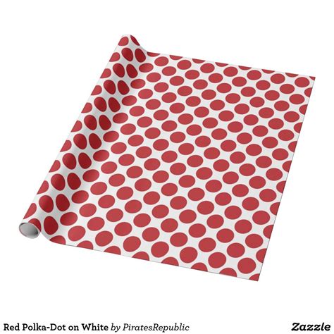 Red Polka Dot On White Wrapping Paper Wrapping Paper Crafts White