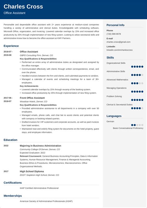 Microsoft word resume template word 2007. Office Assistant Resume—Examples and 25+ Writing Tips