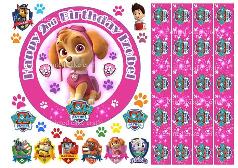 Buy New Design Edible Paw Patrol 6 Icing Skye Pink Personalised Cake