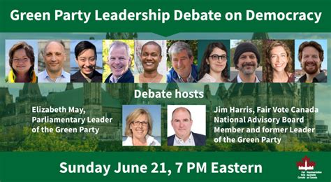 Green Party Leadership Debate On Democracy Fair Vote Canada