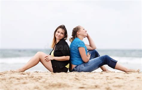 Two Women On The Beach Stock Image Image Of Beautiful 72009613
