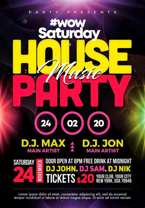 House Party Flyer Template Free